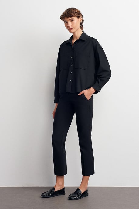 Overmatige Crepe Knoopsluiting Shirt - Image 5