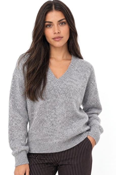 V-Neck Long Sleeve Sweater - Image 1