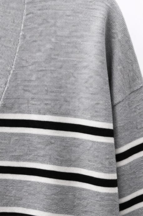 Women's Striped V-Neck Cardigan - Image 2