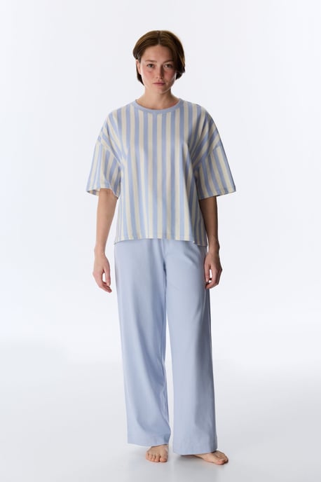 Avslappnad Klubb Randig T-shirt med kort ärm Pyjamatopp - Image 2