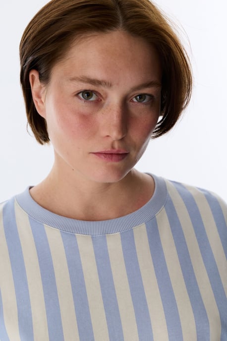 Avslappnad Klubb Randig T-shirt med kort ärm Pyjamatopp - Image 3