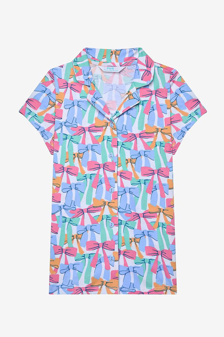 Girls Colorful Bows Shirt Off PJ Set - Image 2