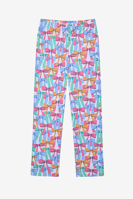 Girls Colorful Bows Shirt Off PJ Set - Image 3
