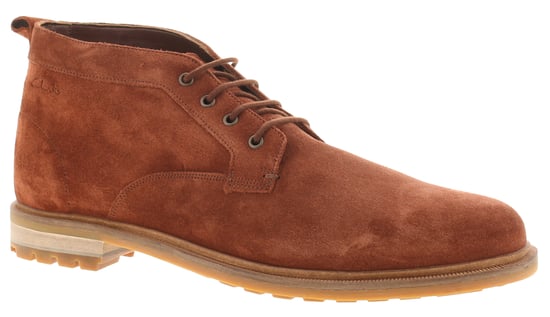 Clarks Mens Desert Boots Foxwell Mid British Lace Up tan - Image 1