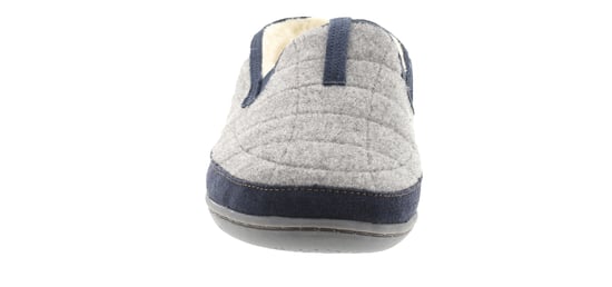 Clarks Mens Moccasin Slippers Plush Fleece Lining Karis Tait Slip On grey navy - Image 3