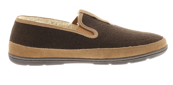 Clarks Mens Moccasin Slippers Plush Fleece Lining Karis Tait Slip On brown - Image 2