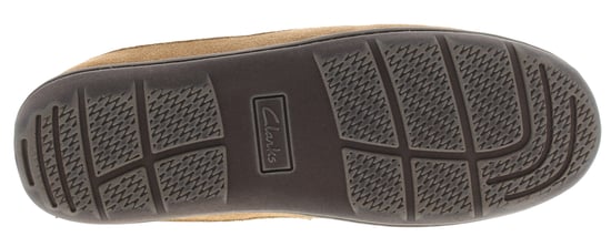 Clarks Mens Moccasin Slippers Plush Fleece Lining Karis Tait Slip On brown - Image 5