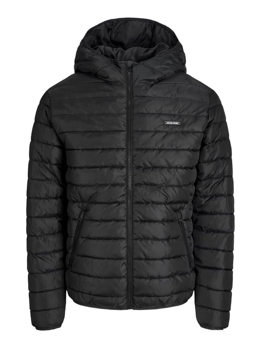 Jack & Jones Mens Puffer Jacket Hooded Zip Pockets - Image 1