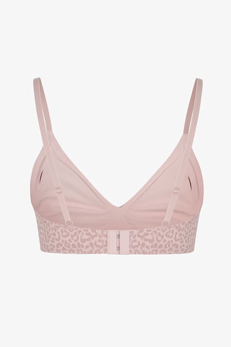 Osynlig Ribbad Triangel Leopardmönstrad Avtagbar Vadderad Bh - Image 2
