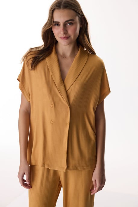 Kanel Margot Ribbade Korta Ärmar Byxor Pyjamas Set - Image 2