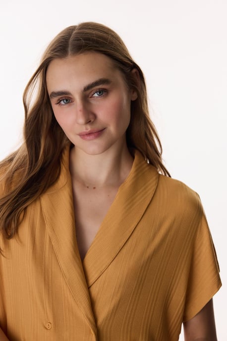 Kanel Margot Ribbade Korta Ärmar Byxor Pyjamas Set - Image 3