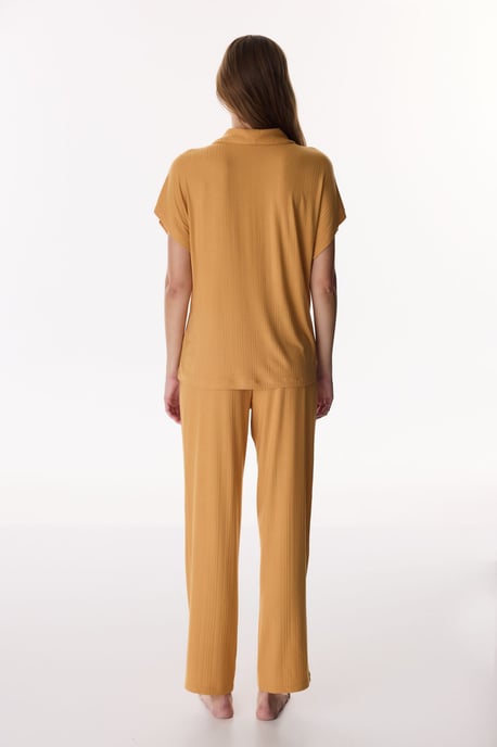 Kanel Margot Ribbade Korta Ärmar Byxor Pyjamas Set - Image 5
