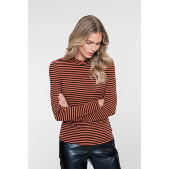 Geisha 62591-70 775 t-shirt stripe brown/stone - Image 1