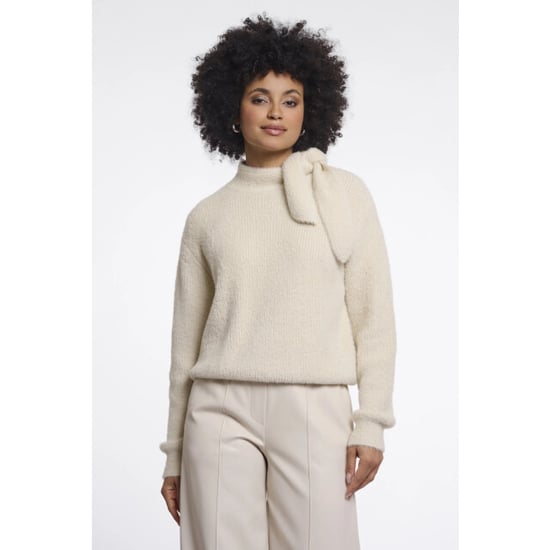 Rino & Pelle Griselda.5002612 rino en pelle pullover with bowtie neckline birch - Image 1