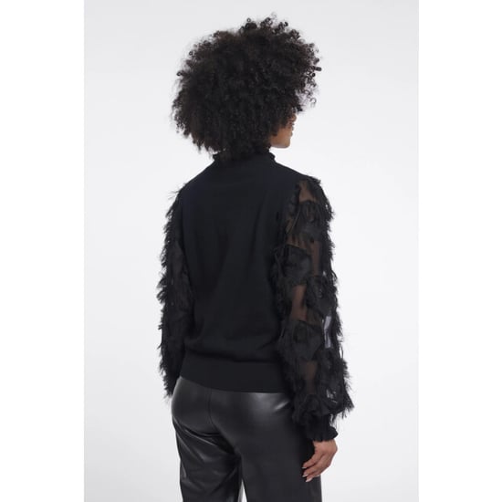 Rino & Pelle Janique.5002612 rino en pelle knitted pullover with fancy long sleeves black - Image 2