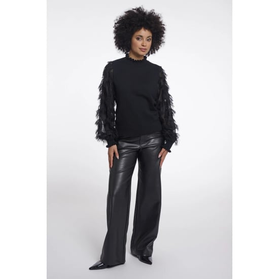 Rino & Pelle Janique.5002612 rino en pelle knitted pullover with fancy long sleeves black - Image 3
