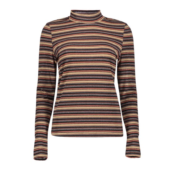Geisha 62593-70 720 t-shirt stripe & lurex sand/stone/black/copper - Image 4