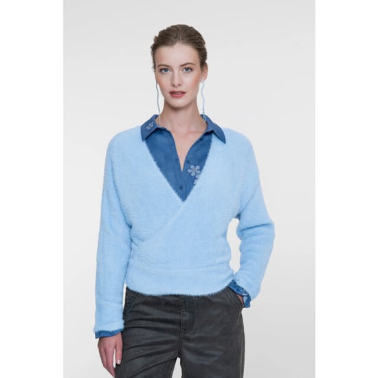 Geisha 64512-10 625 cross over hairy top blue - Image 1