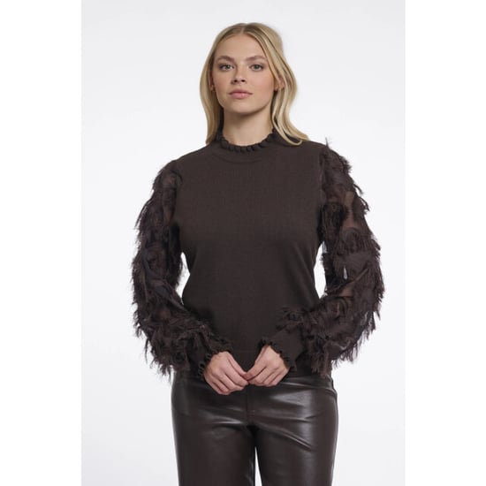 Rino & Pelle Janique.5002612 rino en pelle knitted pullover with fancy long sleeves peated - Image 1