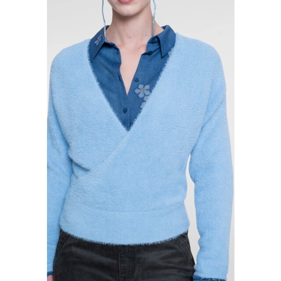 Geisha 64512-10 625 cross over hairy top blue - Image 2