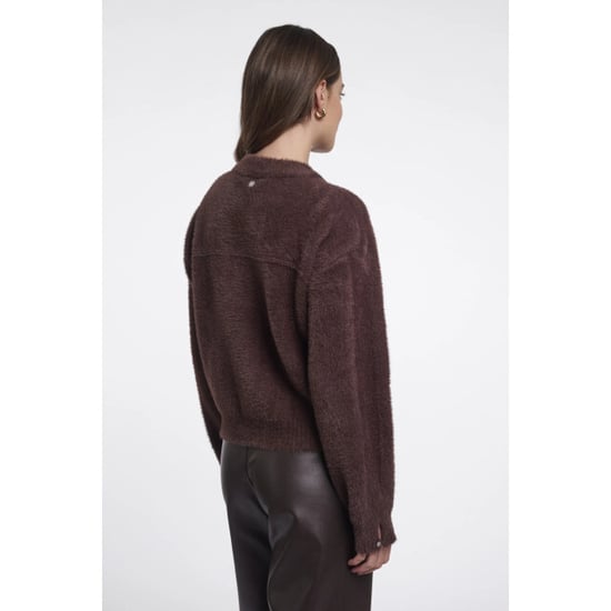 Rino & Pelle Bento.5002612 rino en pelle short cardigan with zipper closure coffee roast - Image 2