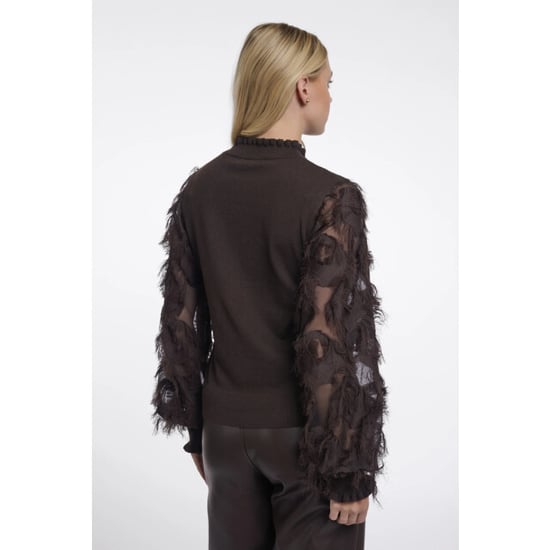 Rino & Pelle Janique.5002612 rino en pelle knitted pullover with fancy long sleeves peated - Image 3