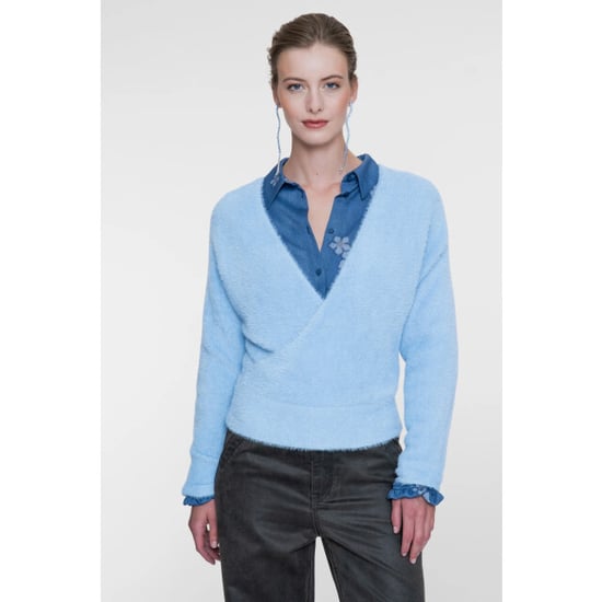 Geisha 64512-10 625 cross over hairy top blue - Image 5