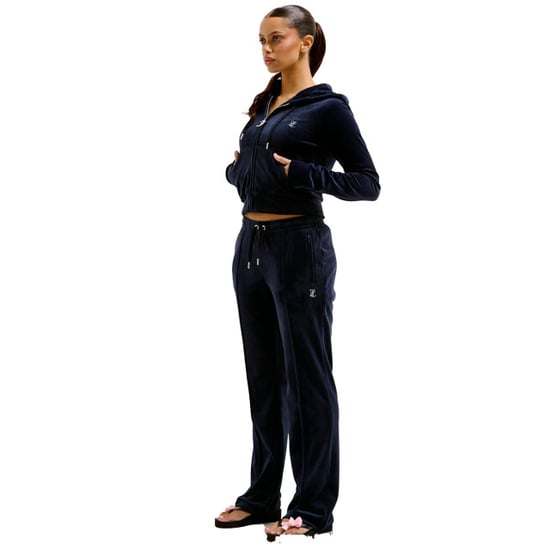 Juicy Couture Tina velour track pant with diamante branding - Image 3