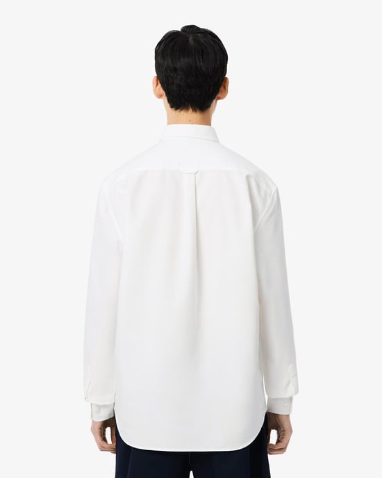 Regular Fit Long Sleeve Logo Detail Shirt in Dark Blue - Image 3
