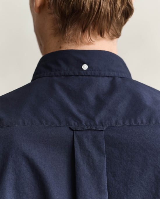 Regular Fit Long Sleeve Logo Detail Shirt in Dark Navy - Image 3