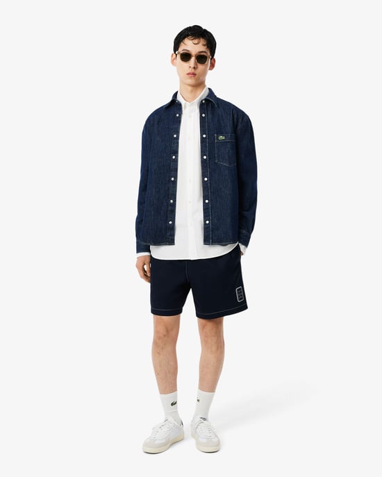 Regular Fit Long Sleeve Logo Detail Shirt in Dark Blue - Image 5