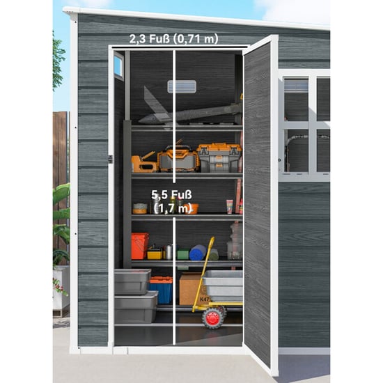 4goodz Tuinschuur houtlook met slot raam ventilatie vloer - - Image 5
