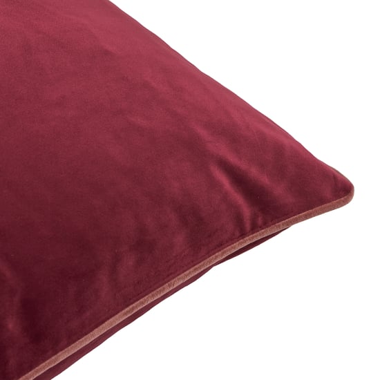 Furn Meridian Velvet Feather Filled Cushion, Burgundy/Slipper, 45 x 45cm - Image 4