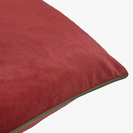 Furn Meridian Velvet Cushion Cover, Dark Red/Fir Green, 45 x 45cm - Image 4