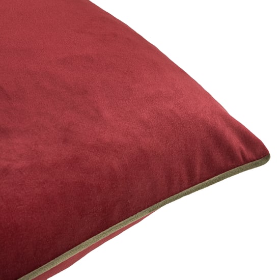 Furn Meridian Velvet Feather Filled Cushion, Dark Red/Fir Green, 55 x 55cm - Image 4