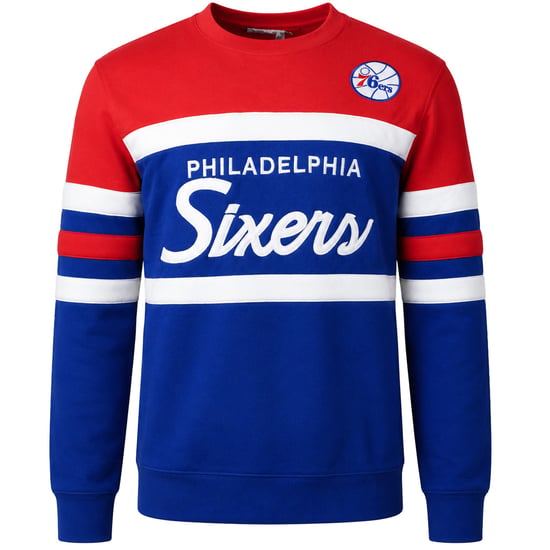 Mitchell & Ness NBA Philadelphia 76ers Head Coach Mens Blue Sweater - Image 1