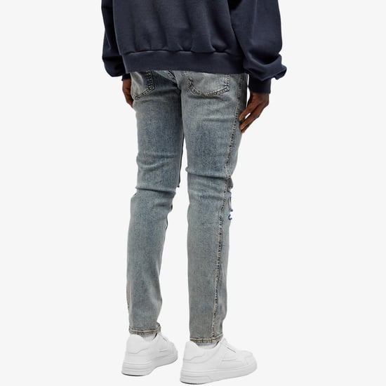 Represent Detroyer Mens Blue Cream Jeans - Image 2