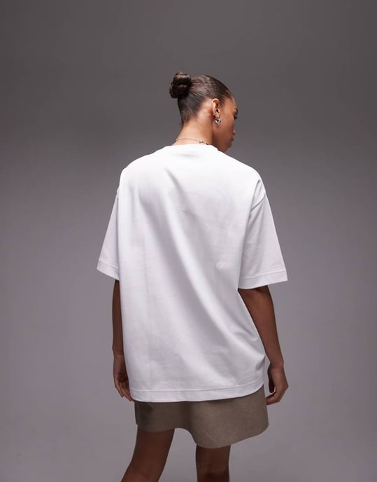 ARKET interlock lång linje kortärmad t-shirt i vitt - Image 3