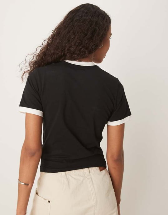 Dickies Lewistown ringer baby tee i svart - Image 4
