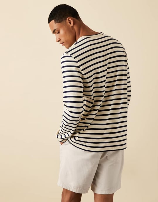 ARKET långärmad t-shirt i blå och vita ränder - Image 2