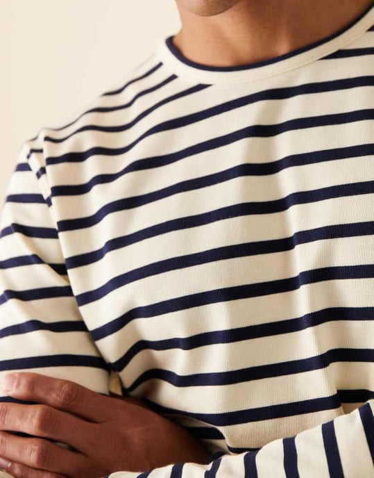 ARKET långärmad t-shirt i blå och vita ränder - Image 4