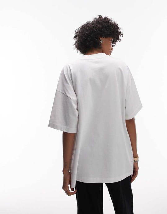 Topshop jersey grafik Costa Brava oversized t-shirt i vitt - Image 4