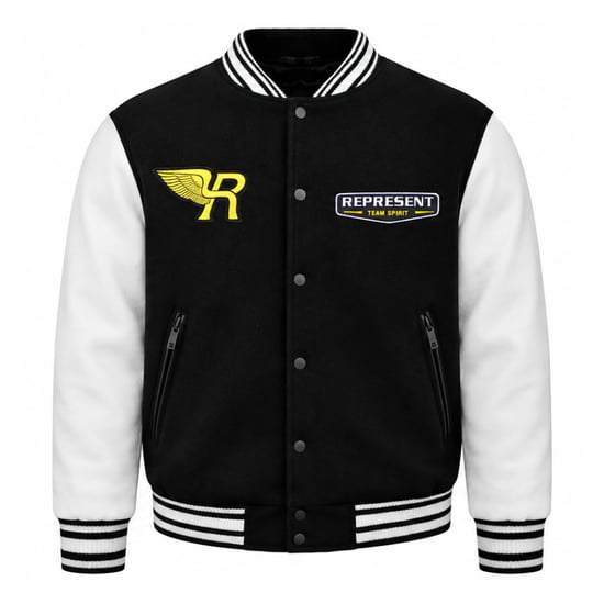 Represent Varsity Mens Black/Beige Jacket - Image 1