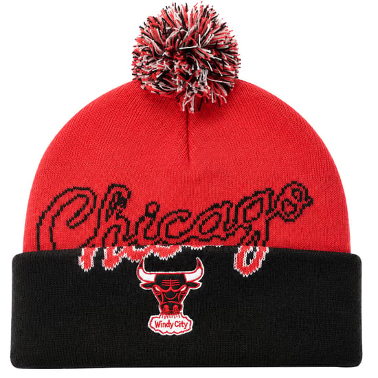 Mitchell & Ness NBA Chicago Bulls Double Take Knit Red Beanie - Image 1