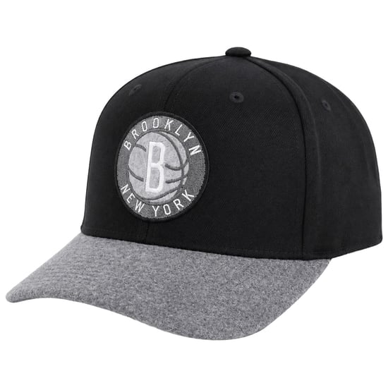Mitchell & Ness NBA Brooklyn Nets Greytone Fleece Black Cap - Image 1