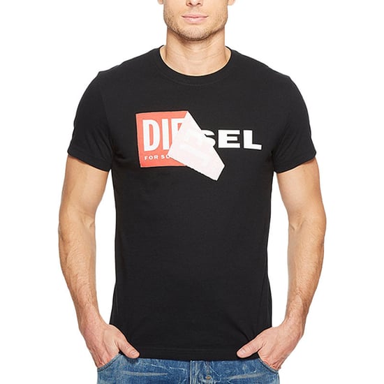 DIESEL T DIEGO QA Mens T-Shirt Short Sleeve Crew Neck Slim Fit Casual Black Tee - Image 1