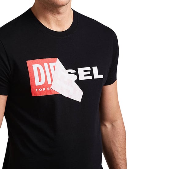 DIESEL T DIEGO QA Mens T-Shirt Short Sleeve Crew Neck Slim Fit Casual Black Tee - Image 2