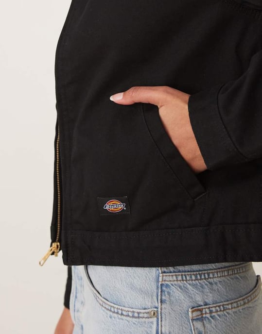 Dickies fodrad kort Eisenhower-jacka i svart - Image 2