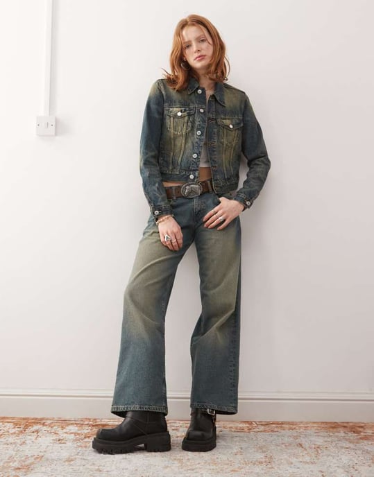 Veckodags jeansjacka i vintage blåtvätt - Image 3