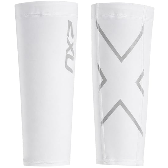2XU Flexible Compression Unisex White/Silver Calf Guards - Image 1